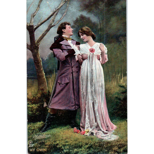 Victorian Couple in Love Photochrome Raphael Tuck Original Postcard P2-12