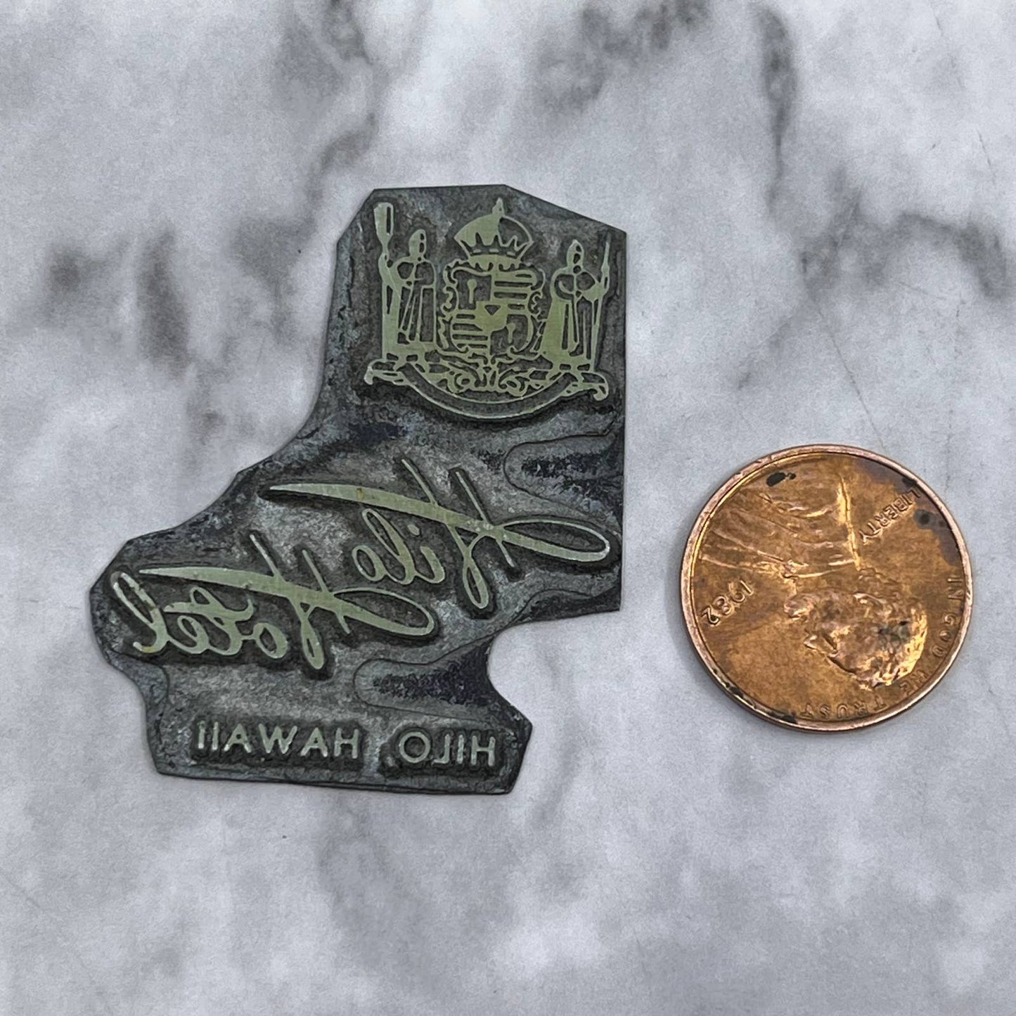 Vintage Printing Letterpress Printers Block Plate Hilo Hotel Hawaii SE829