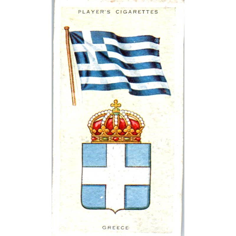 1936 Player's Cigarette Card National Flags and Arms #20 Greece SE5