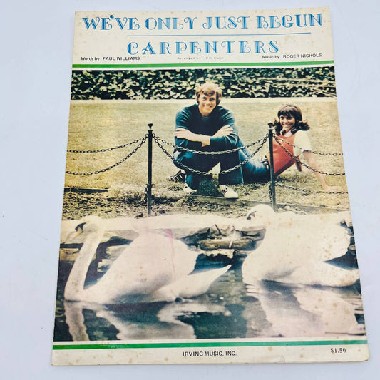 Vintage 1972 The Carpenters We’ve Only Just Begun Piano Sheet Music C6