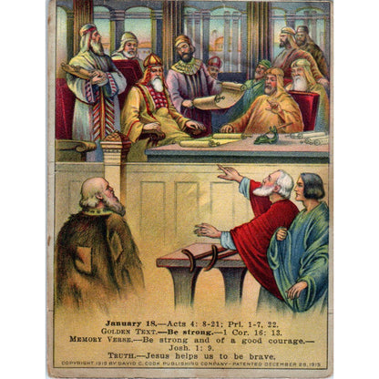 1920 Christian GERMAN Lesson Picture Card Jesus Helps Us to Be Brave SE5