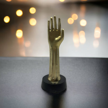 Hand Trophy Statue Acrylic Gold Tone 5.5” TK2