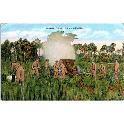 WWI Service Firing 150 MM Howitzer - Original Postcard TJ7-RP3