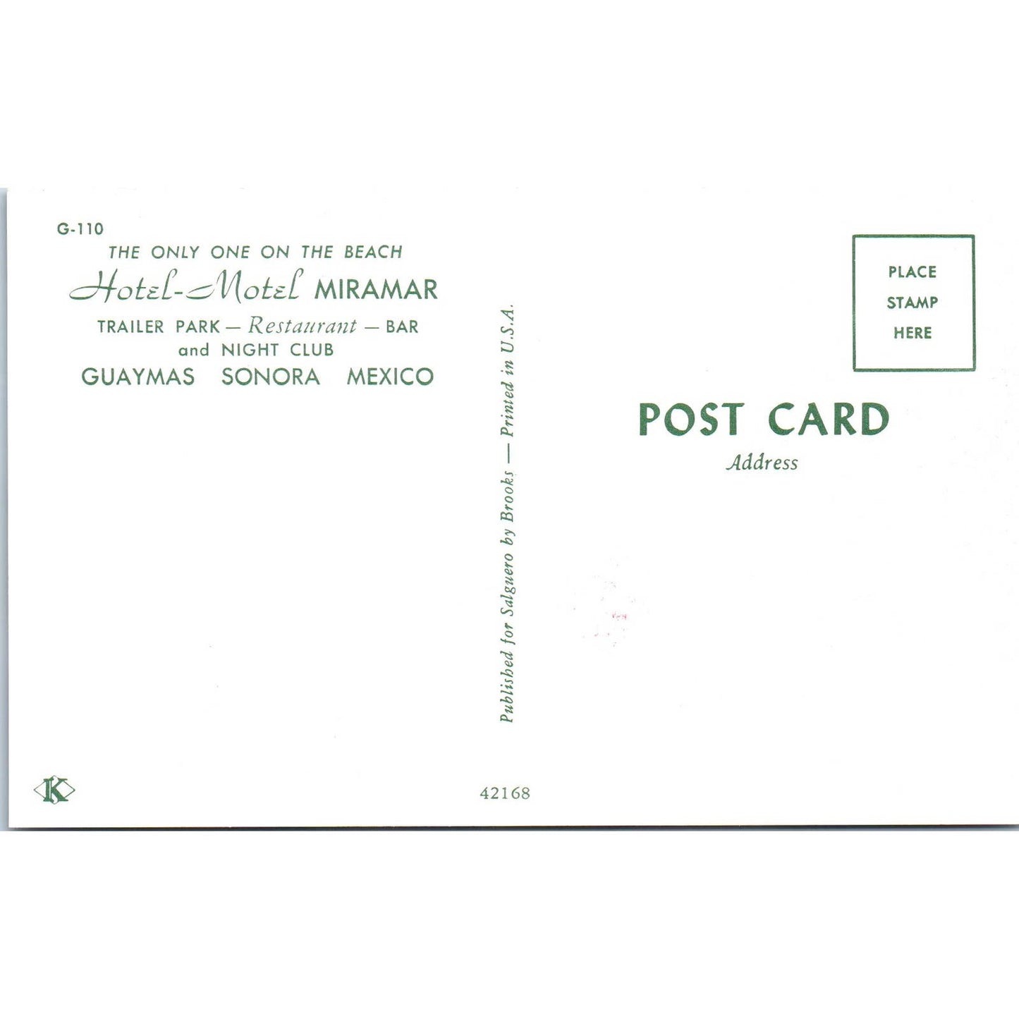 Hotel Miramar Guaymas Sonora Mexico Mountain View - Original Postcard TJ7-RP3