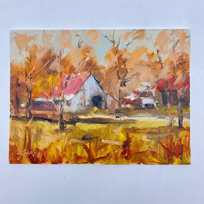 Forgotten Barn - Joel Knapp Signed Original Artwork Oil on Canvas 6x8” TF9