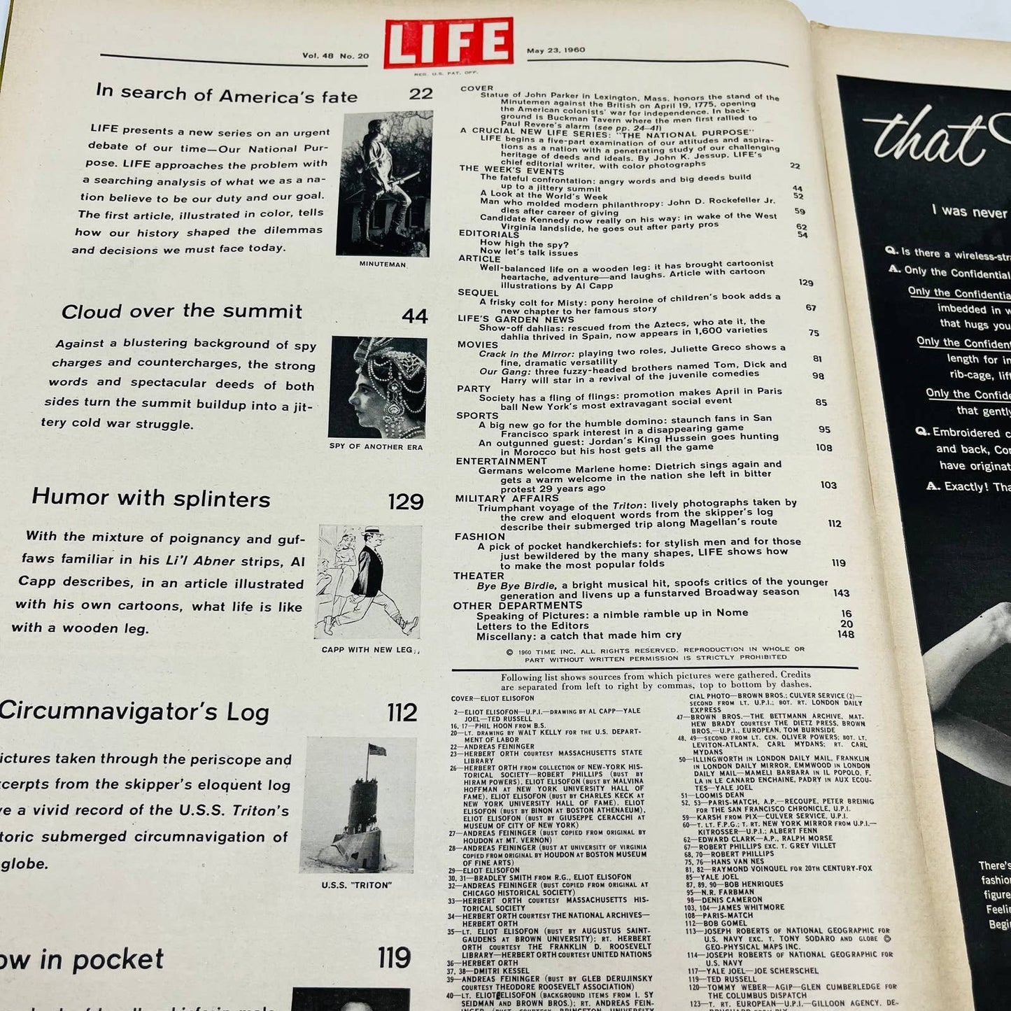 LIFE Magazine May 23 1960 - The Minuteman on Lexington Green TA8