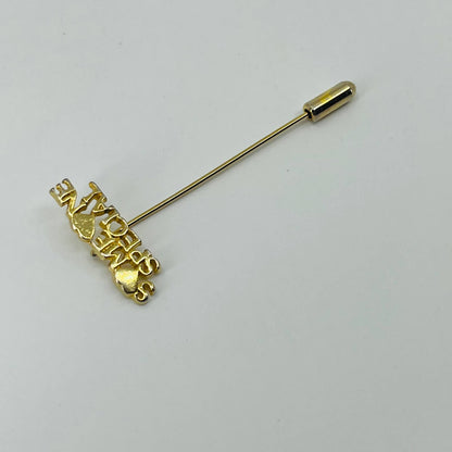 Vintage MCM Hat Lapel Stick Pin Gold Tone “Someone Special” 2 1/2” SB3