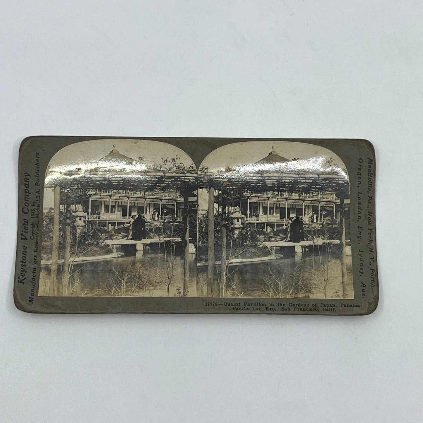 c1900 Stereoview Card Gardens of Japan, Panama Pacific Int Exp San Francisco SD6