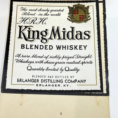 H.R.H. King Midas Whiskey Label Set of 3 Kentucky Distilling Co. Bardstown KY
