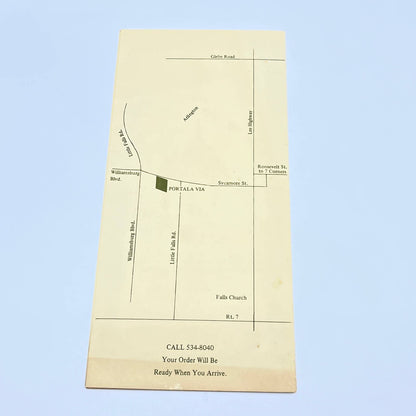 1960s Portala Via Italian Restaurant Menu Arlington VA AB8