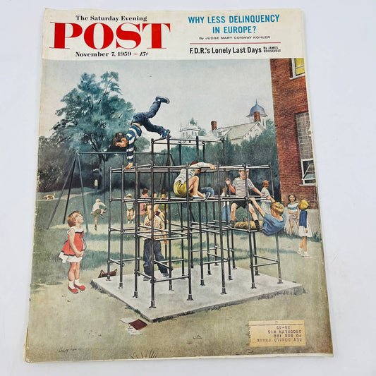 November 7, 1959 THE SATURDAY EVENING POST George Hughes, Jungle Gym FDR BA4