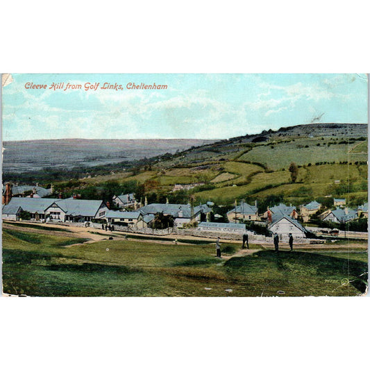 Cleeve Hill from Golf Links Cheltenham 1917 Original Postcard TK1-23