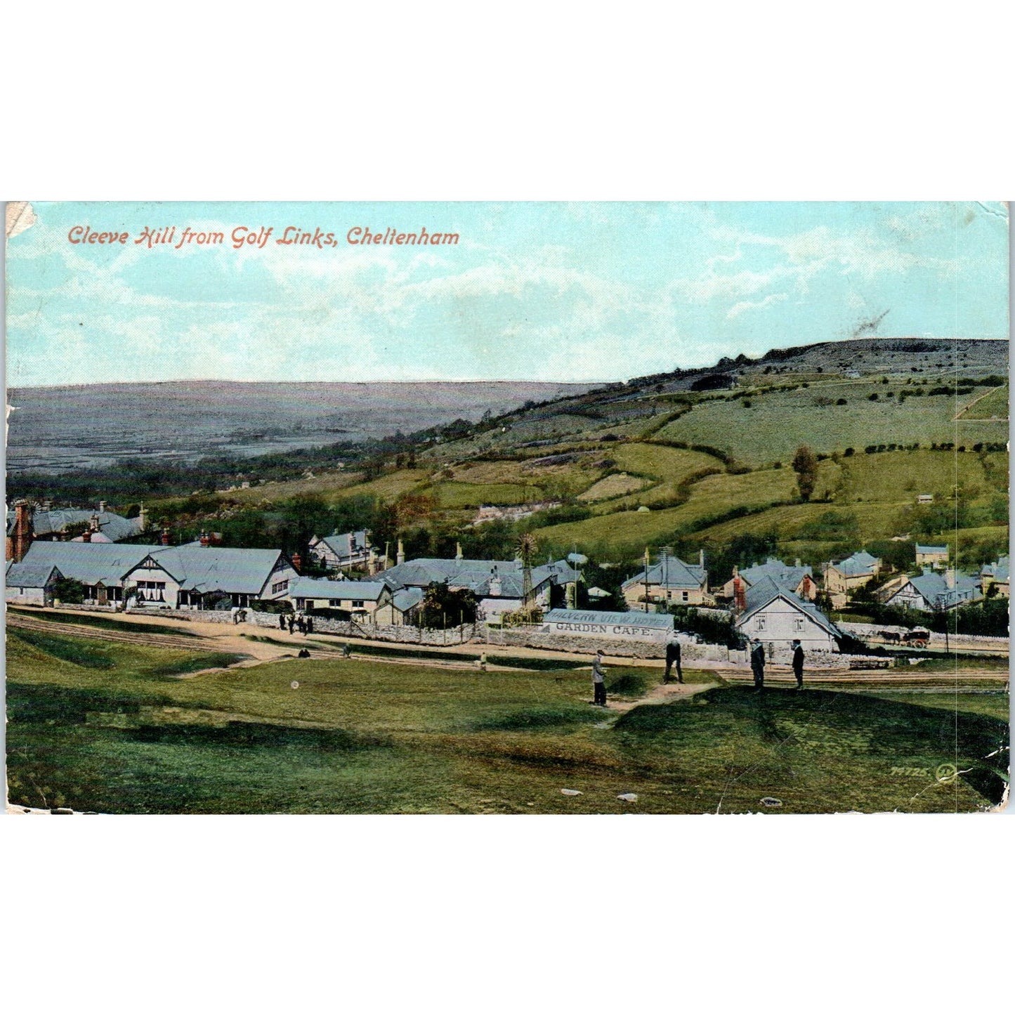 Cleeve Hill from Golf Links Cheltenham 1917 Original Postcard P2-9