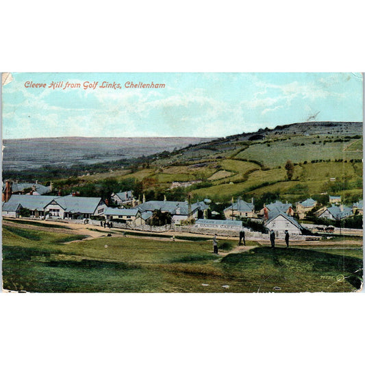 Cleeve Hill from Golf Links Cheltenham 1917 Original Postcard P2-9