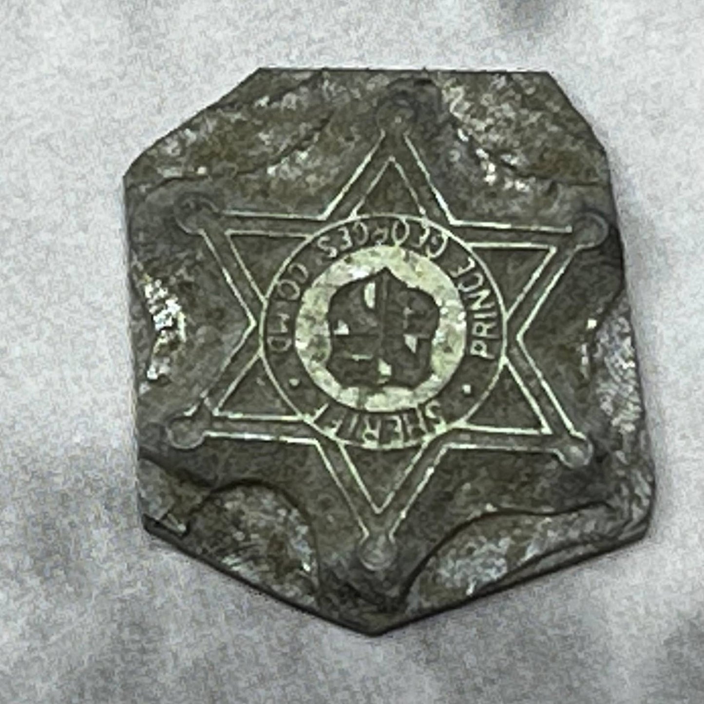 Vintage Letterpress Printers Block Plate Prince George's County MD Sheriff SE831