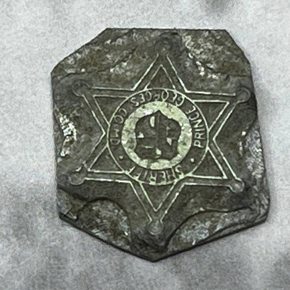 Vintage Letterpress Printers Block Plate Prince George's County MD Sheriff SE831