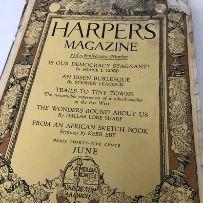 Harper's Monthly Magazine June 1923 73rd Anniversary Many Ads No 877