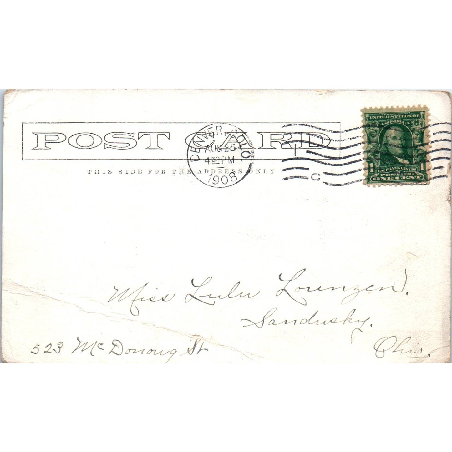 Sphinx Head Moffat Road 1908 CO Original Postcard TK1-29
