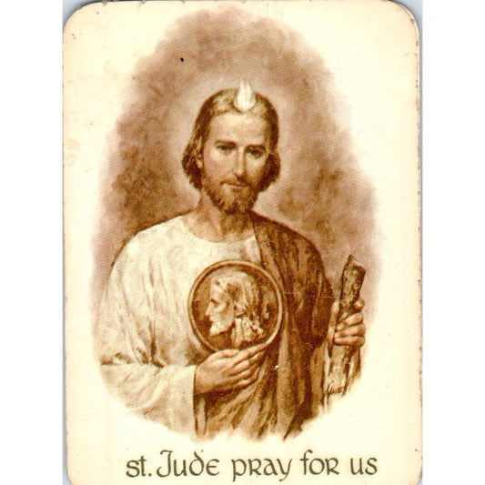 1974 Catholic St. Jude Prayer Card Laminated National Shrine of St. Jude SE5