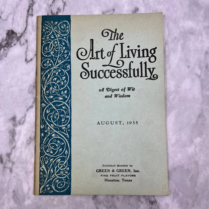 1935 Aug The Art of Living Successfully A Digest of Wit and Wisdom Booklet TH1