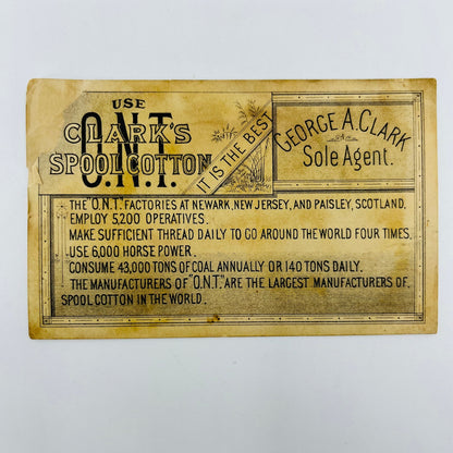 1880s Victorian Trade Card Clark’s ONT Spool Cotton Kite Boys AH9-M9