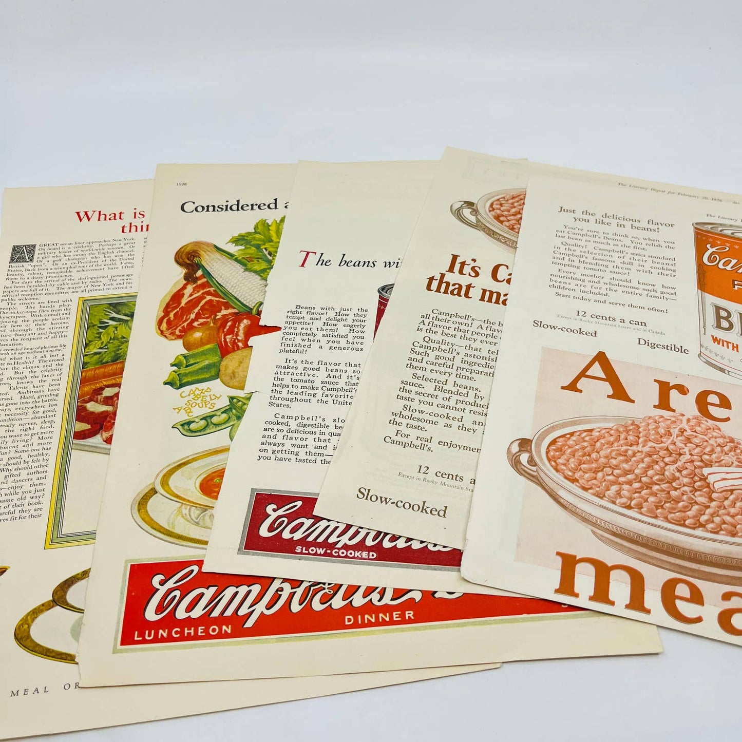 1925-60s HUGE Lot of ~30 Campbells Soup Advertisements TA8