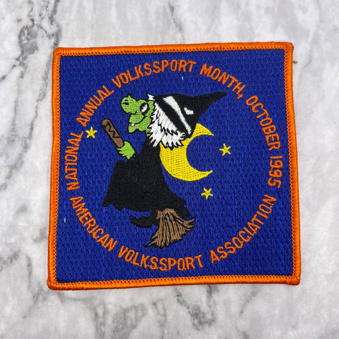 National Annual Volksport Month October 1995 Halloween Witch Broom Patch SE6