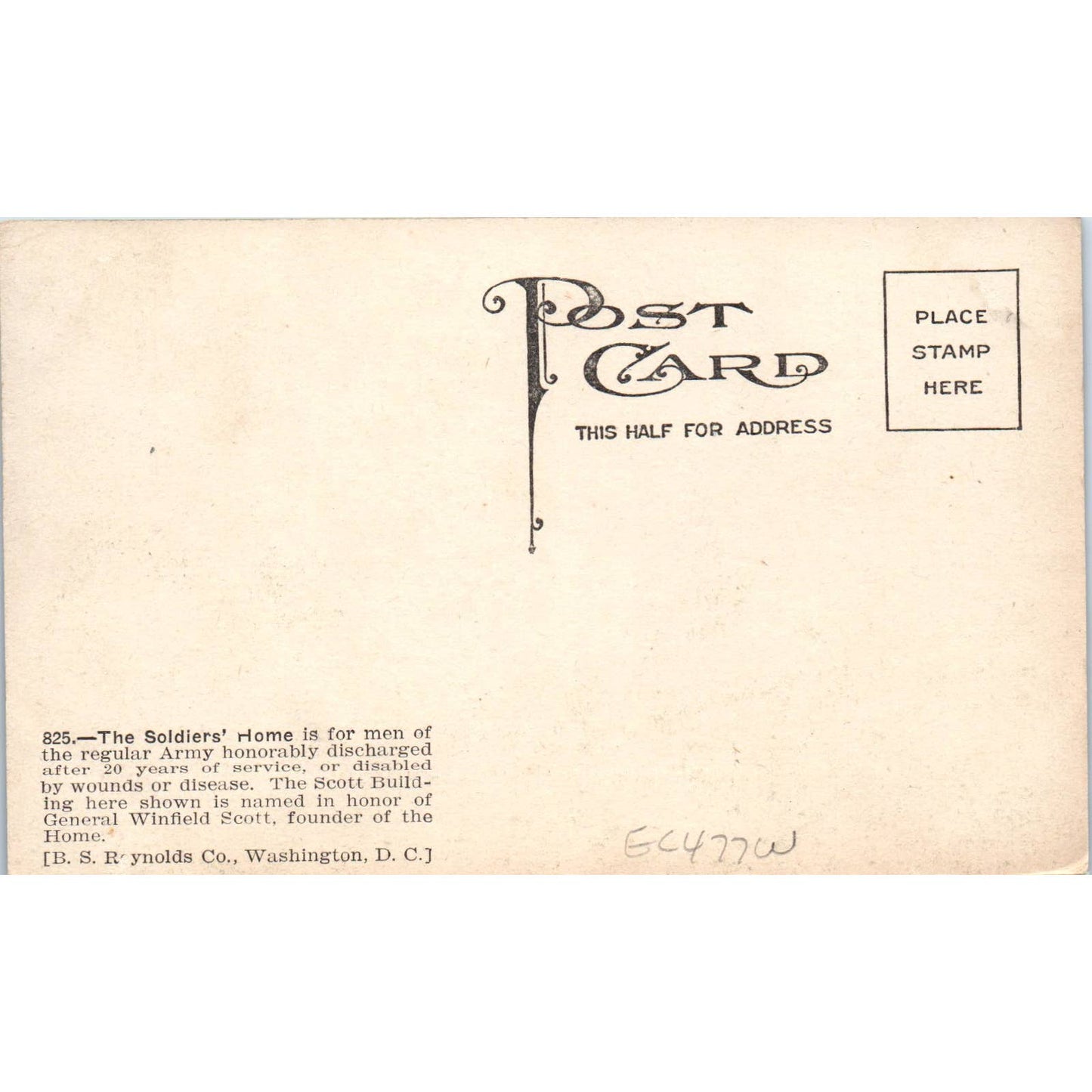 The Soldiers' Home Washington D.C. Original Postcard TK1-22