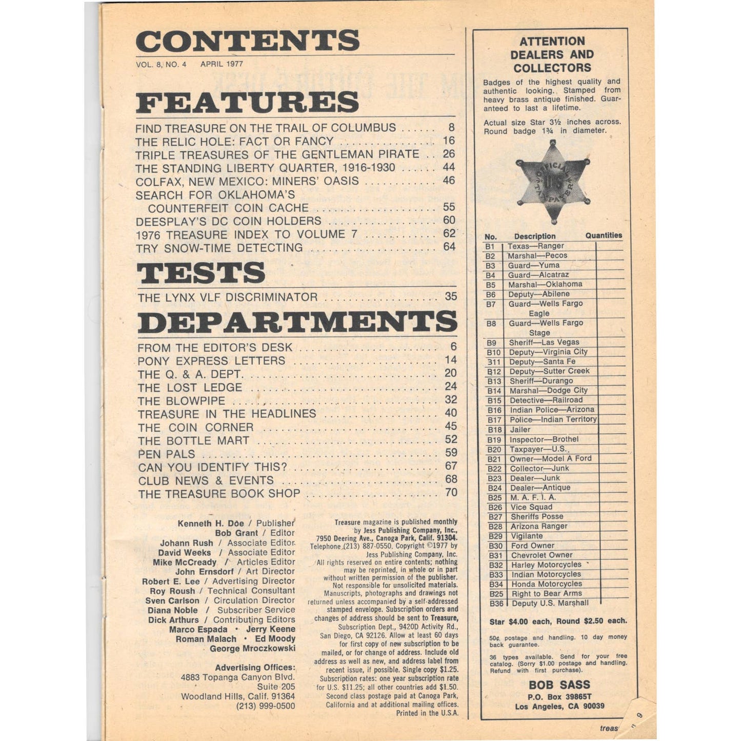 Treasure Magazine - Treasure Hunting Metal Detecting April 1977 M3