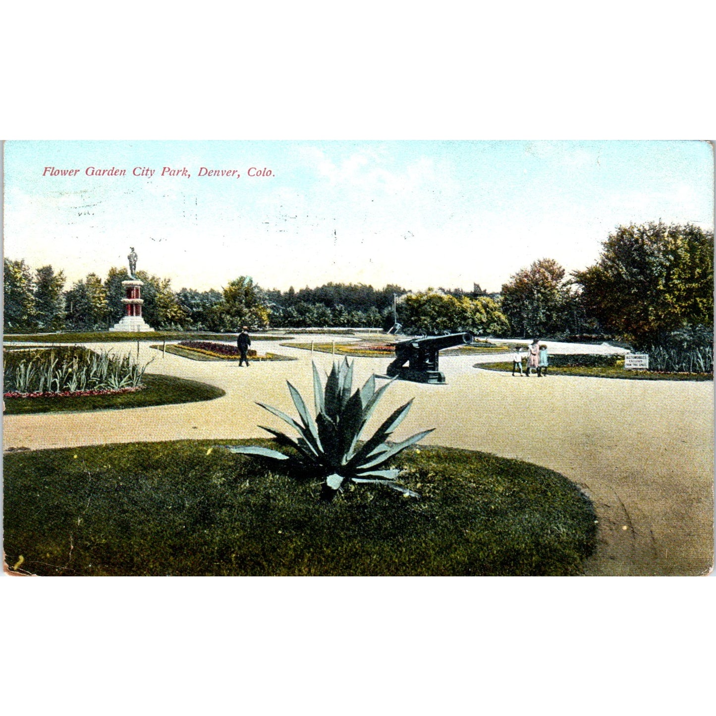 1911 Flower Garden City Park Denver Colorado Original Postcard P2-2