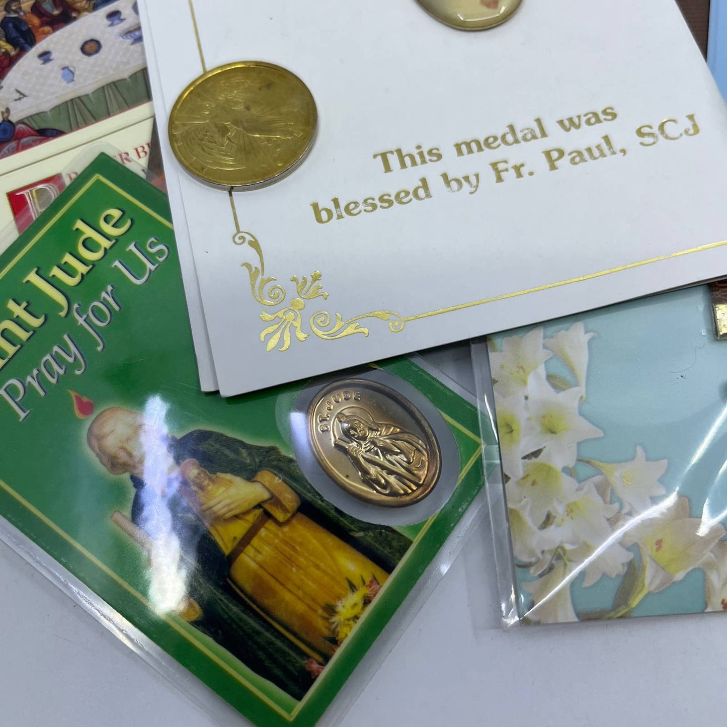 Huge Lot of Vintage Catholic Ephemera Relics Books & More SG5-2