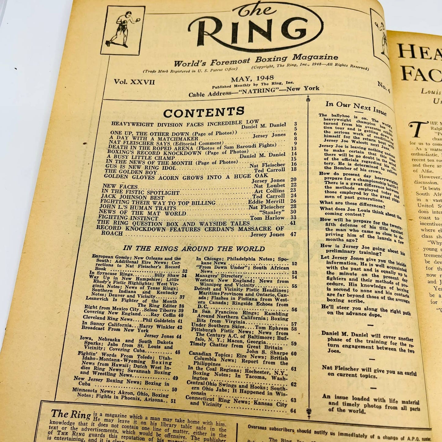 1948 May - The Ring Boxing Magazine – Ezzard Charles Cover TA5