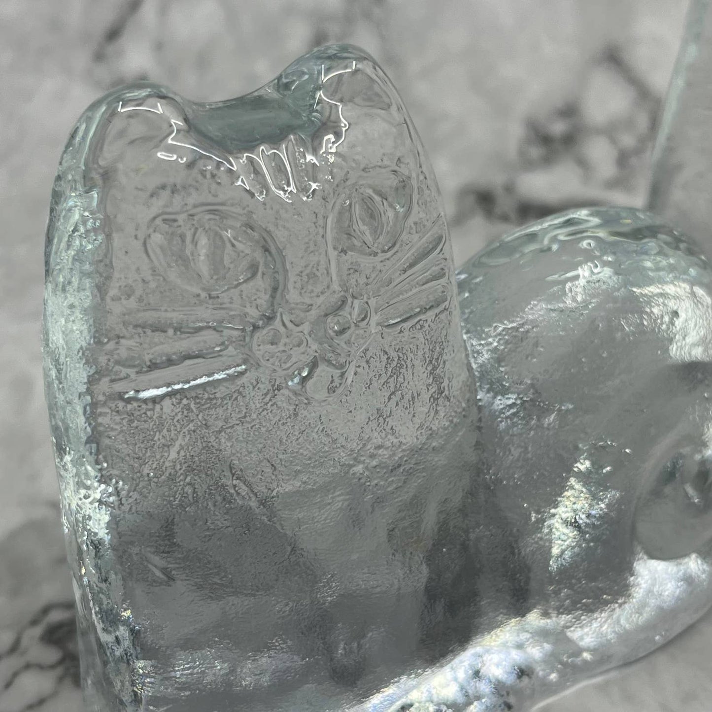 Lisa Larson 'Djur i Frihet', Crystal Cat Royal Krona Bookends Set of 2 TK1