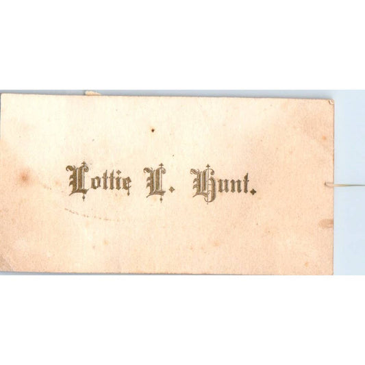 1880s Victorian Calling Card - Lottie L. Hunt SF2