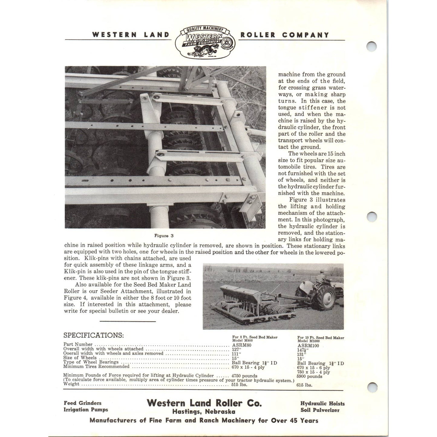 1957 Advertising Leaflet BearCat Western Seed Bed Maker Wheel Transports AD4