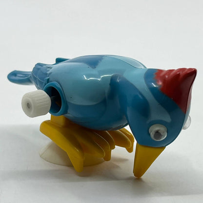 1970s Tomy Pocket Pets Wind Up Suction Cup Woodpecker Blue WORKS SE2