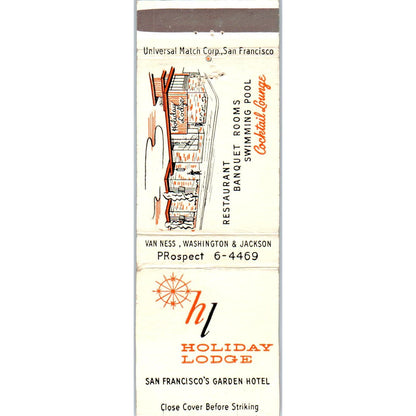 Holiday Lodge San Francisco's Garden Hotel Advertising Matchbook Cover SA9-M9