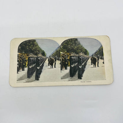 1898 Stereoview Card Tinted Spanish-American War US Naval Cadets