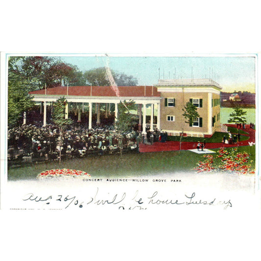 Willow Grove PA Concert Audience 1906 - Original Postcard TJ9-P1