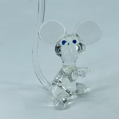 Vintage Art Glass Mouse Figurine Paperweight 4 x 3 SB2