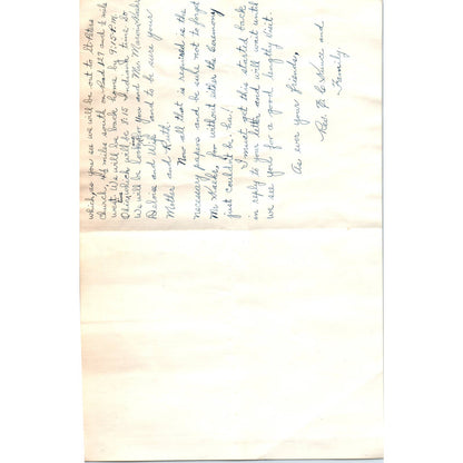 1936 Handwritten Letter Rev Kunce Van Wert OH to Mildred Earhart Markle IN SF2