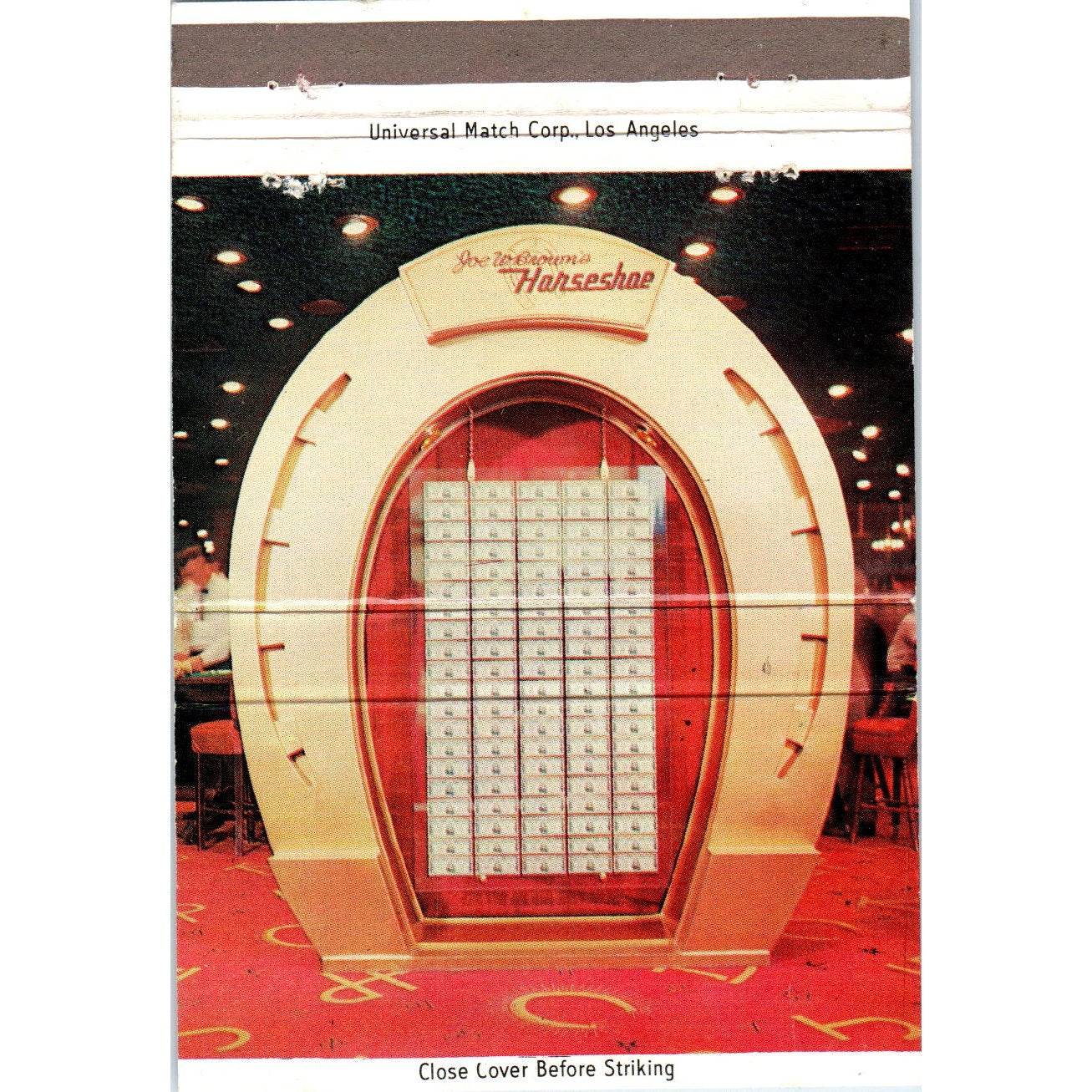 Joe W. Brown's Horseshoe Club Las Vegas Wide Advertising Matchbook Cover SA6-M7