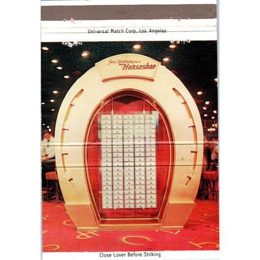 Joe W. Brown's Horseshoe Club Las Vegas Wide Advertising Matchbook Cover SA6-M7