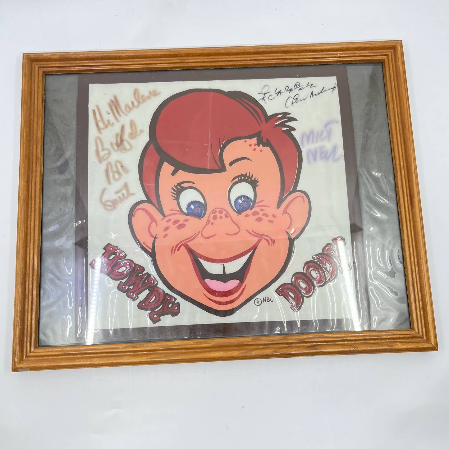 Vintage Howdy Doody Framed Print Autographed by Cast Members 12x15” TE5