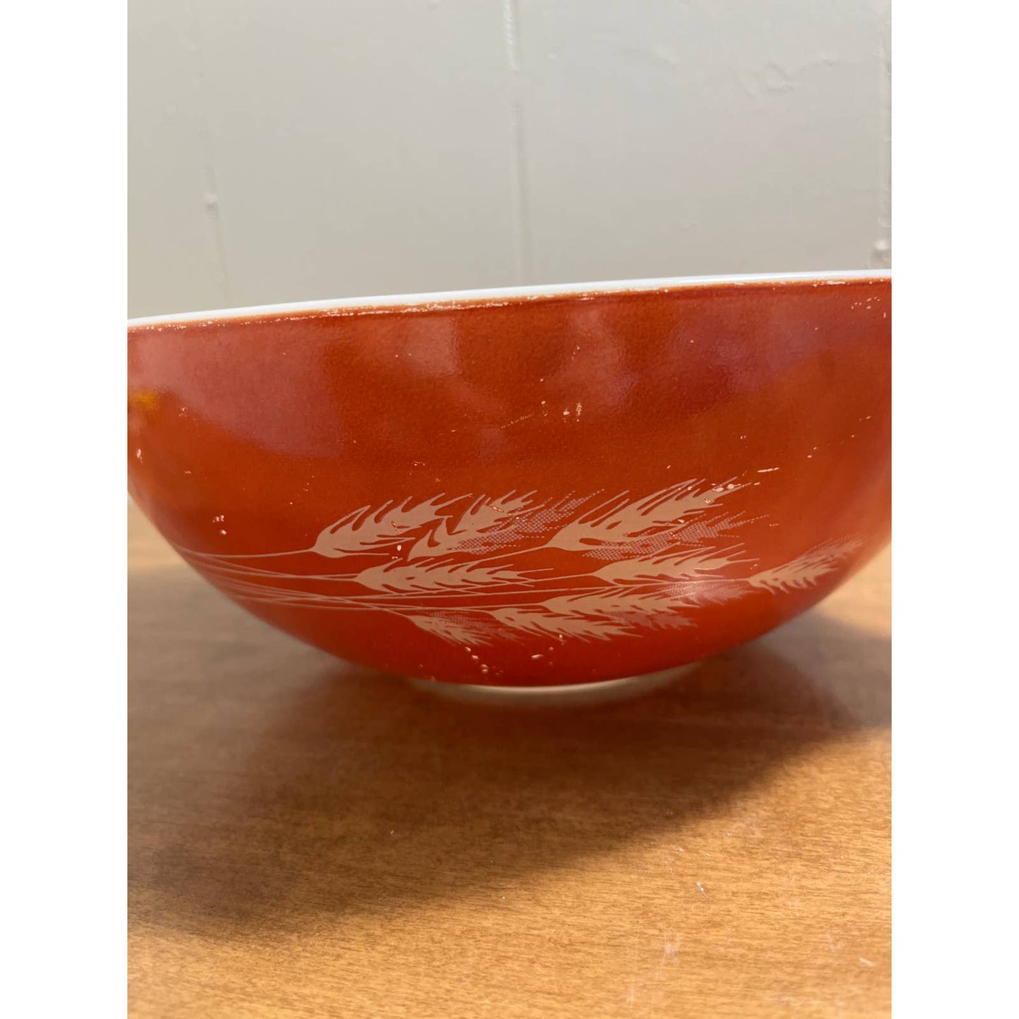 Vintage Pyrex Autumn Harvest Wheat 444 Cinderella Mixing Bowl 4 Quart 13”