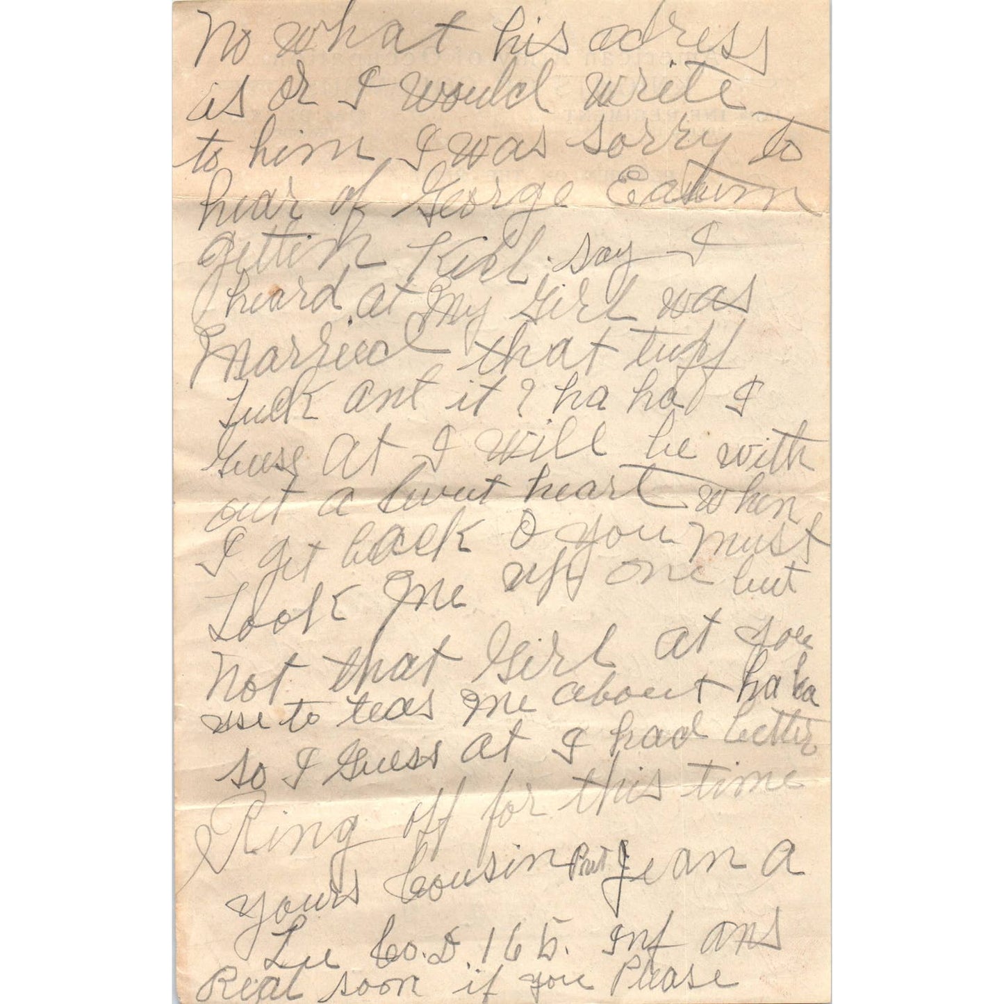 1919 WWI Letter & Envelope 165th Inf. & 42nd Division Remagen on the Rhine AD6