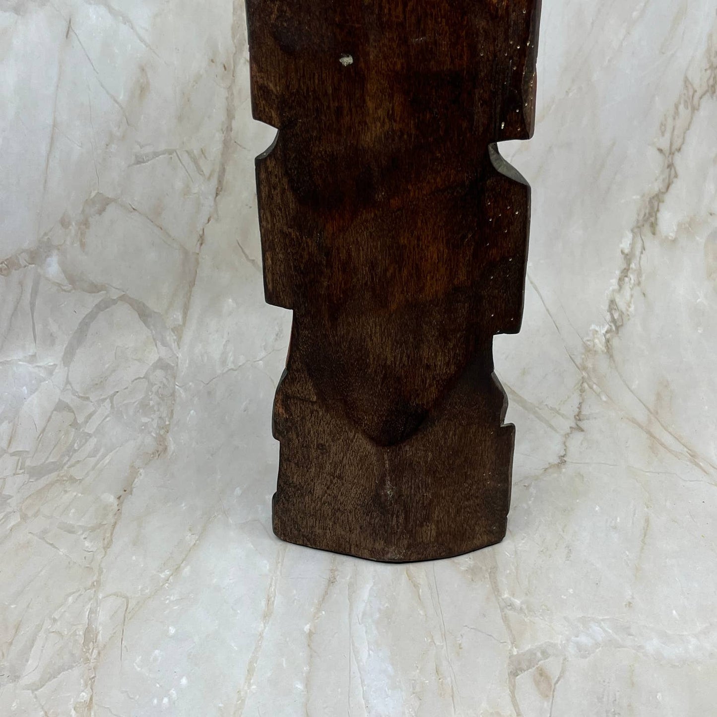 Hand Carved Hand Painted Wooden Aztec Mayan Totem Pole Sculpture 14” TI7
