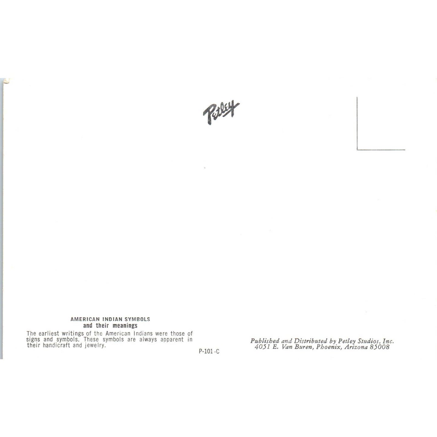 Vintage Postcard American Indians and Their Symbols SE3-4