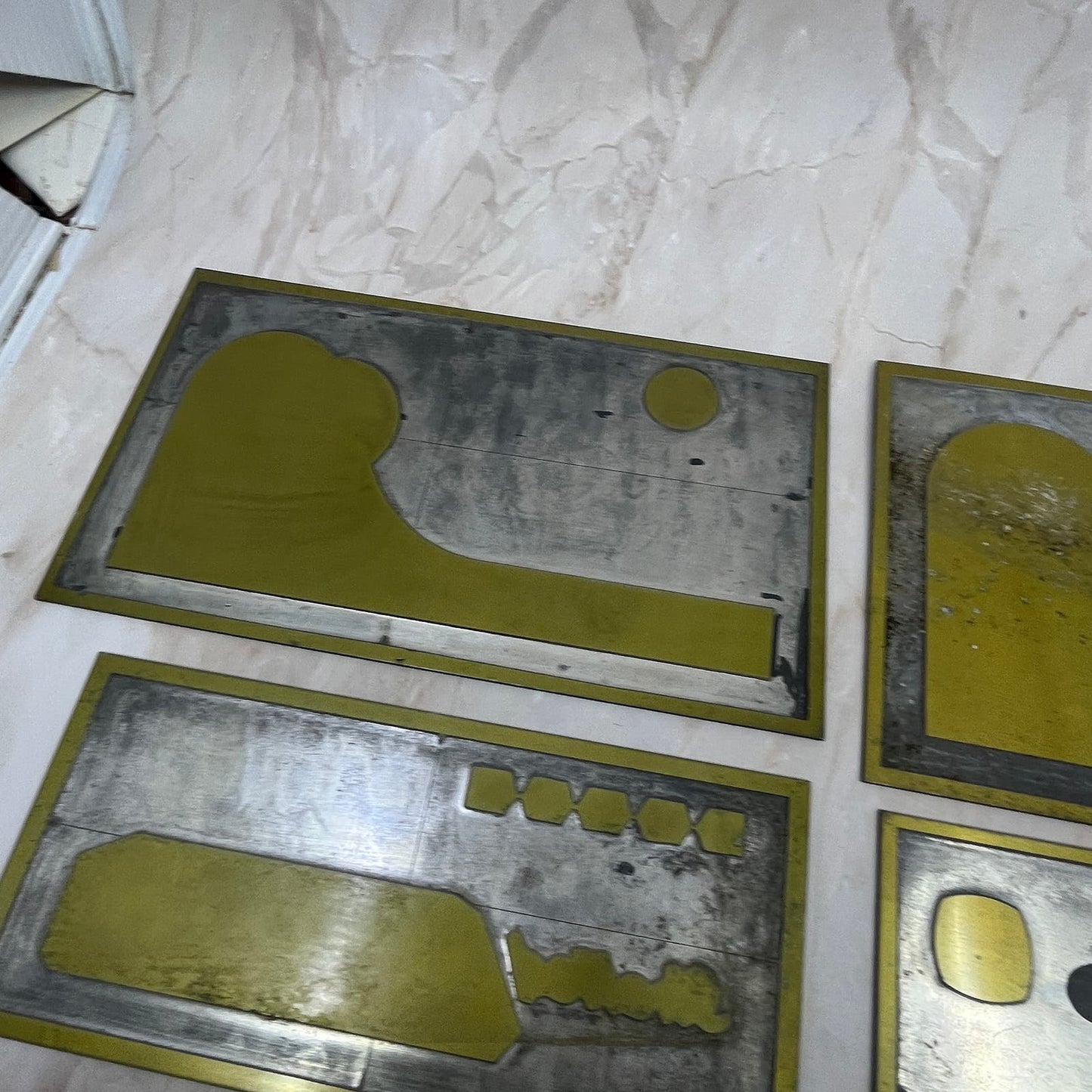 Vintage Newspaper Ad Printing Plate Lot of 5 Abstract Sunsets TC9-11
