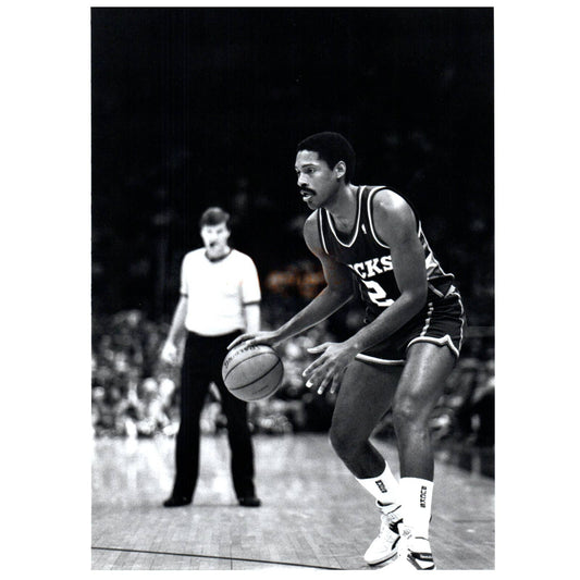 1987 Press Photo Basketball NBA Milwaukee Bucks Junior Bridgeman 8x10" AD3